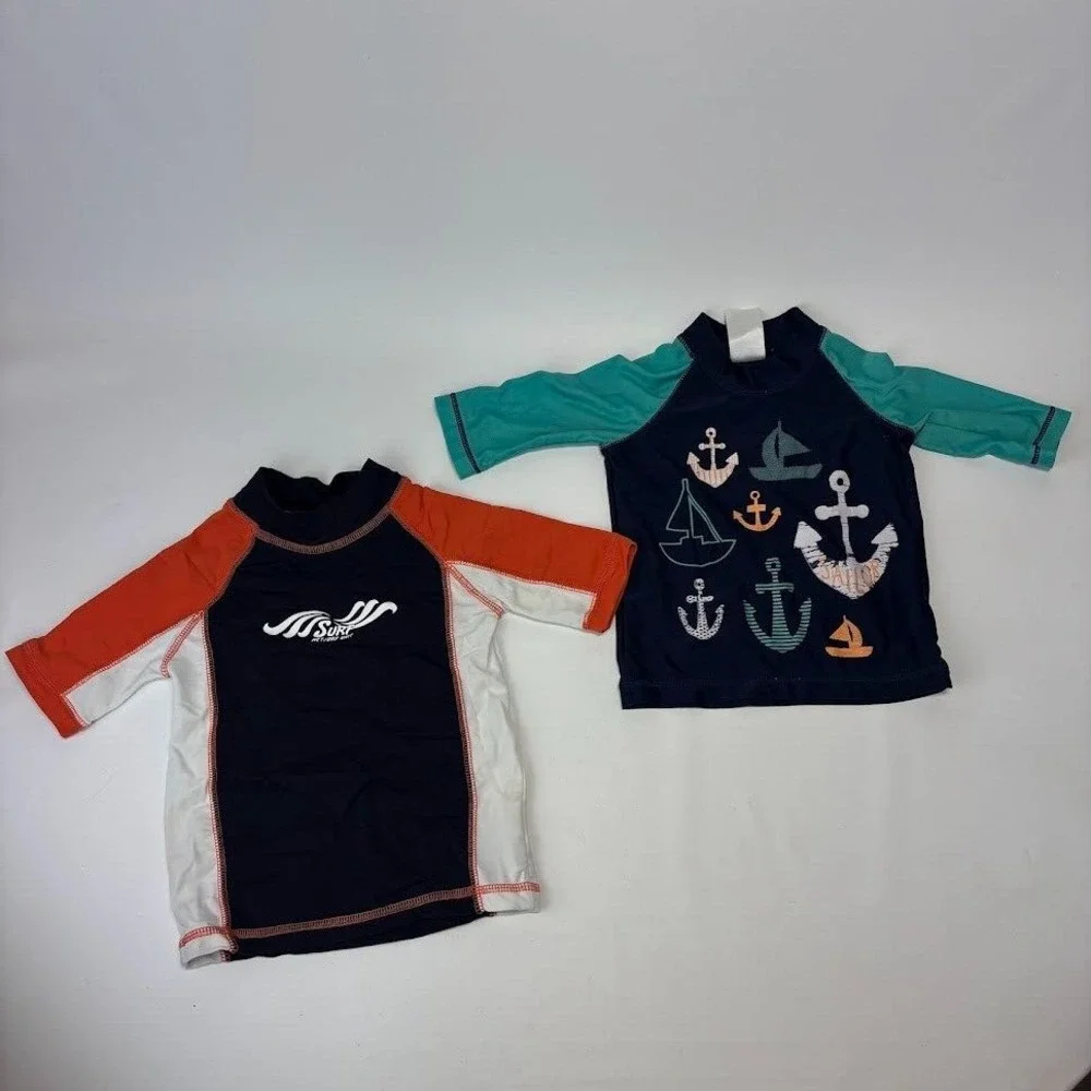 Boys Swimwear Lot 5 pcs Size 2T 24M 3‎ Shorts 2 lycra Rash Guard Tops Y2K Surf